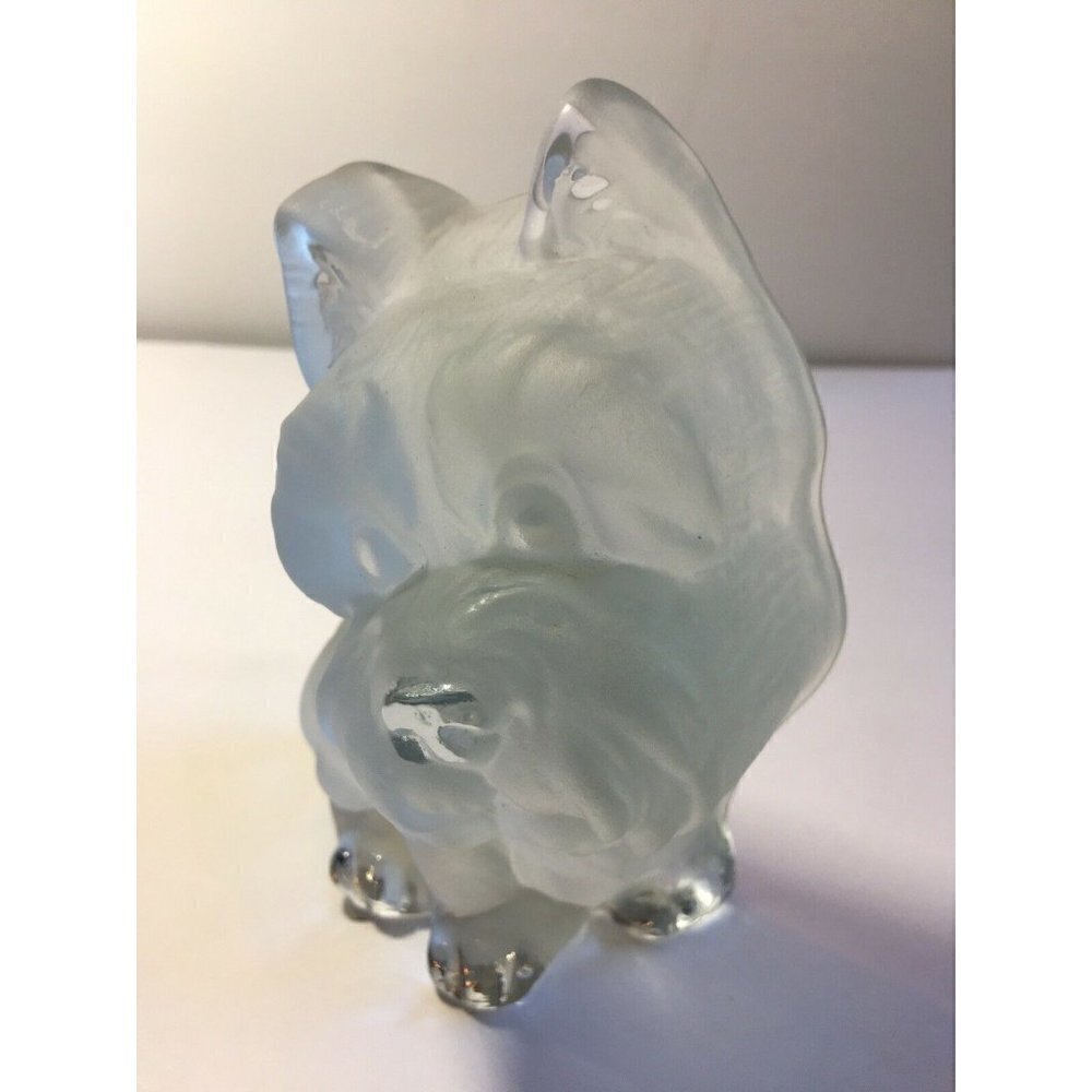 VIKING Frosted Glass Scottie Dog Bookend Figurine Paperweight 5.5” Puppy Terrier - Picture 2 of 7